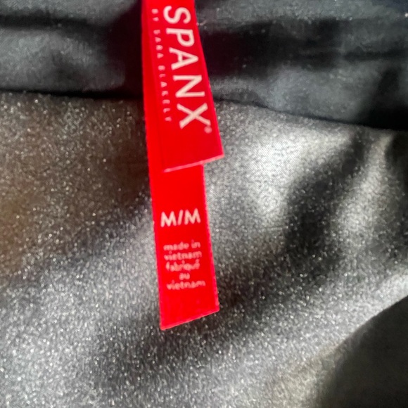SPANX Shimmering Black Faux Leather Leggings - Picture 2 of 2